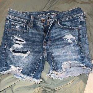 American Eagle Midi Stretch Jean Shorts- Size 4